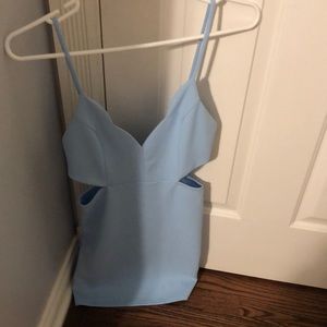 Light blue cut out sleeveless dress